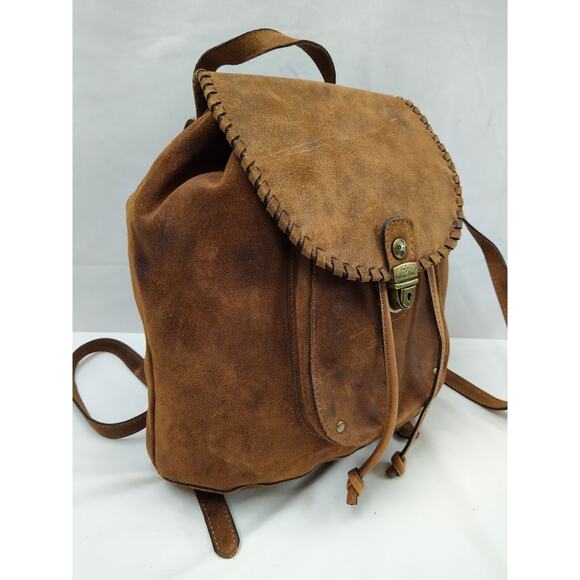 Patricia Nash Casape Burnished Cognac Suede Drawstring Backpack - MSRP $199 main image 14